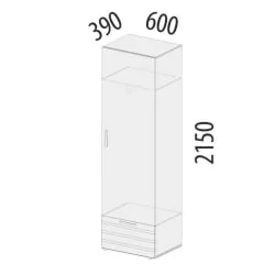 Шкаф для одежды со штангой (лев/прав) Денвер 400.01