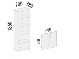 Стеллаж закрытый Рубин 40 132
