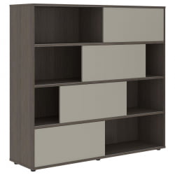 Стеллаж со слайд-дверьми VELION VMCS 1615 Аметист Дуб Сильвер