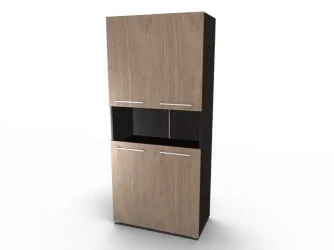 Шкаф с 2-мя комплектами глухих малых дверей и топом