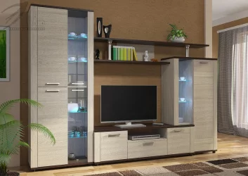 Современная стенка в гостиную Соло 10А Венге/Дуб сонома