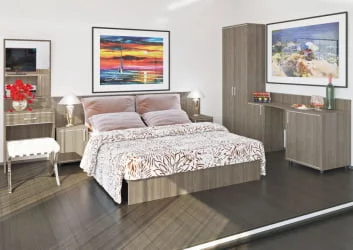 Стол с 2-мя тумбами и бортиком (левый) LIGHT С-СТ-170 Л Вяз Благородный