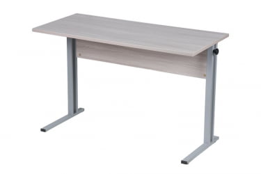 Парта двухместная (рост 6) с прямыми углами Ясень Шимо светлый/Металл Серый