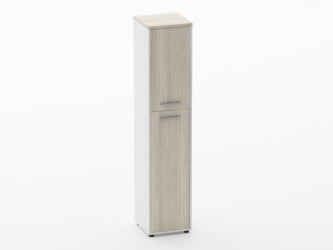 Шкаф 4 узкий закрытый Deka 10.19.14Л Дуб Сантана светлый/Белый