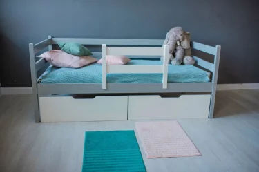 Детская кровать для мальчика RooRoom VK-11с Серая