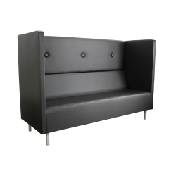 Диван офисный тройной Скайнет модуль В с высокой спинкой черный Ecotex 3001