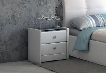 Тумба прикроватная с 2-мя ящиками Белая_68401