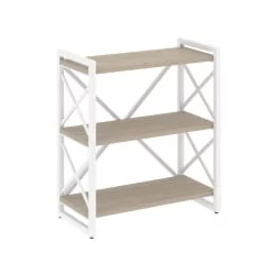 Стеллаж на регулируемых опорах - 3 полки LOFT VR.L-MST.O-3.8 Металл белый Дуб Аттик