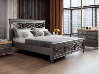 Кровать двуспальная 1600 Амели ЛД 642.800.000 Оникс серый