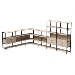 Набор стеллажных систем Everprof EVO №19 Дуб Соната Черный