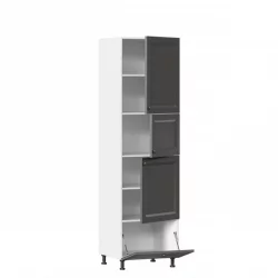 Шкаф для посуды 600 с 4 дверями Амели-3 ЛД 299.470.000.053 Белый Оникс серый