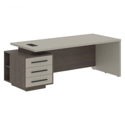 Стол руководителя левый VELION VCT 2290 L Аметист Дуб Сильвер