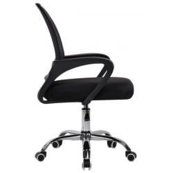 Кресло CРОМЕКС (КРОМЕКС) Топ CХ-695 ХРОМ сетка/ткань ТВ черное / CROMEX Top CH-695 TW