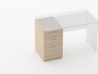 Тумба встраиваемая в стол на 3 ящика Глассй 3.12.14 Дуб молочный / Glassy