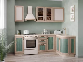 Кухонный гарнитур угловой 2400 Кантри №08 Сономе эйч светлая