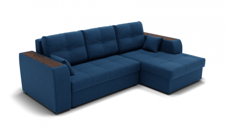 Диван Сенатор-3 НПБ угол левый/правый (ЗР) Цвет фасада: Синий; Тип: Левый/правый; Материал фасада: Металл/Велюр