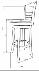 Стул барный DOBRIN WILLIAM BAR Кремовый