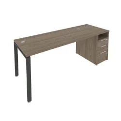 Рабочая станция с опорной тумбой Метал Сйстем Б.РС-СТП -1.4 Вяз/Антрацит / Metal System