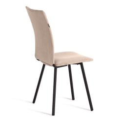 Стул обеденный La Rousse велюр, бежевый/черный, 7, 49х50х93