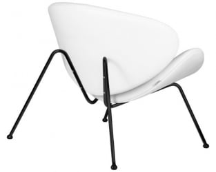 Кресло дизайнерское ДОБРИН ЕМИЛЙ (белый винил ЙП17, черное основание) 2 шт / DOBRIN EMILY YP17,