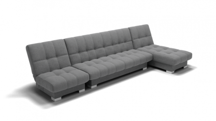 Диван Хьюстон-3 угол левый/правый (ЗР) Цвет фасада: Светло серый; Тип: Левый/правый; Материал фасада: Металл/Велюр