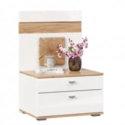 Тумба прикроватная с декоративным щитом Фиджи 014 Дуб Золотой Белый