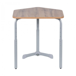 Парта одноместная трапеция (рост 3-7) Серый/Металл Серый