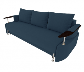 Диван Жасмин с подлокотниками ЛДСП (Berhouse) Цвет фасада: Синий Велюто 54; Тип: Прямой; Материал фасада: Металл/Велюр