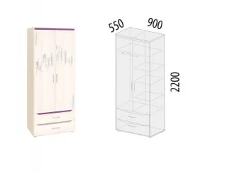 Детский шкаф для одежды Мегаполис 55.01.1 Сосна Астрид