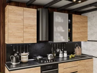 Шкаф кухонный 600 Шервуд ЛД 281.350.000.026 Черный Дуб золотой