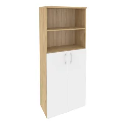 Шкаф высокий широкий (2 средних фасада ЛДСП) ONIX O.ST-1.6 Тиквуд Светлый/Белый