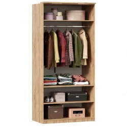 Шкаф двухстворчатый с зеркалом и декоративными накладками Фиджи ЛД 659.235.000 Дуб Золотой Антрацит