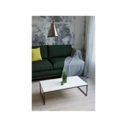 Придиванный столик Инсайд Белый мрамор/черный