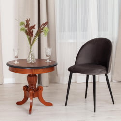 Стул МОНРО (мод. 710) ткань/металл, 56х51х80 см, высота до сиденья 47 см, темно-серый баркхат 14/черный / MONRO (mod. barkhat