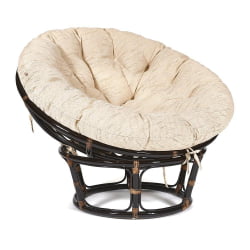 Кресло PAPASAN 23/01 W /с подушкой/ диаметр подушки 129 см, 115х101х104 см, Antique brown (античный черно-коричневый), ткань Старт