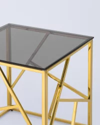 Журнальный столик АРТ ДЕКО 55x55 Золото стекло smoke