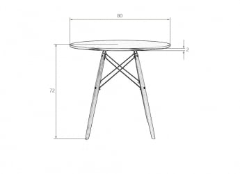 Маленький обеденный стол DOBRIN CHELSEA 80 BLACK (столешница белая, основание черное)