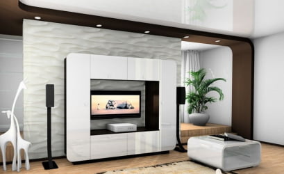 Стенка Карисма 6 Венге/белый глянец