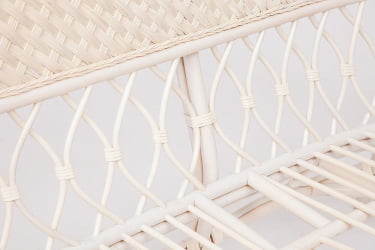 Комплект для отдыха ANDREA (диван + 2 кресла + журн. столик со стеклом + подушки) TCH White (белый), Ткань рубчик, цвет кремовый