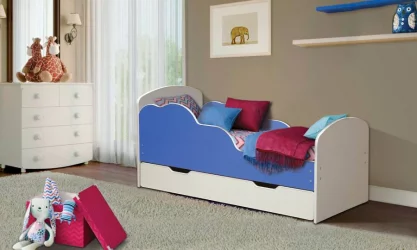 Кровать детская ОБЛАКА №2 800*1600 Белый/Лайм