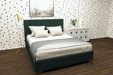 Кровать 160 на 200 Терра без основания Материал фасада: Металл/Велюр; Спальное место: 1600х2000 мм; Цвет: Зеленый