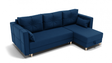 Диван Консул-2 НПБ угол левый/правый (ЗР) Цвет фасада: Синий; Тип: Левый/правый; Материал фасада: Металл/Велюр