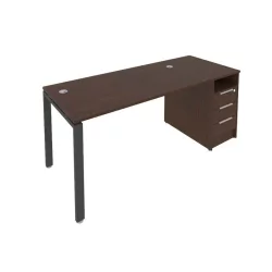Рабочая станция с опорной тумбой Metal System Б.РС-СТП -1.3 Венге/Антрацит