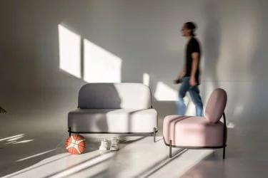 Диван с подушкой Gawaii 2-х мест Светл серый