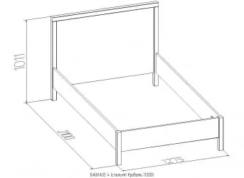 Кровать 120 на 200 BAUHAUS 4 Дуб Сонома/Орех шоколадный(спальня)