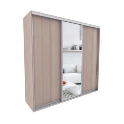 Шкаф-купе 3 двери с зеркалом Акцент-Сим ДЗ 2400х600  Ясень шимо светлый