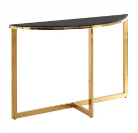 Консоль АЛЬБА 115x30 Золото (стекло черное)