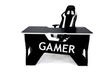 Геймерский стол Генериc Комфорт Гамер2/ДС/НВ Белый Черный / Generic Comfort Gamer2/DS/NW