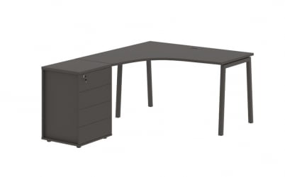 Стол эргономичный с тумбой (левый) ЕДИС ЕЛCЕТ 1318 Л Мокко / EDIS ELCET L