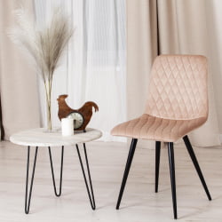 Стул CHILLY X (mod. 7096) ткань/металл, 45x53х88 см, высота до сиденья 50 см, бежевый barkhat 5/черный